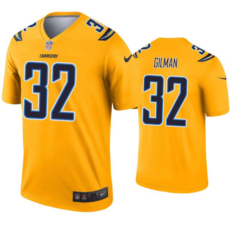 Men Los Angeles Chargers 32 Alohi Gilman Nike Gold Inverted Legend NFL Jersey